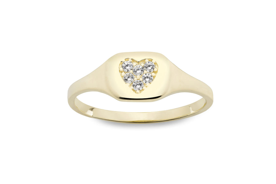 Small heart stone Pinky ring