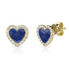 Lapis Agathe Heart Studs