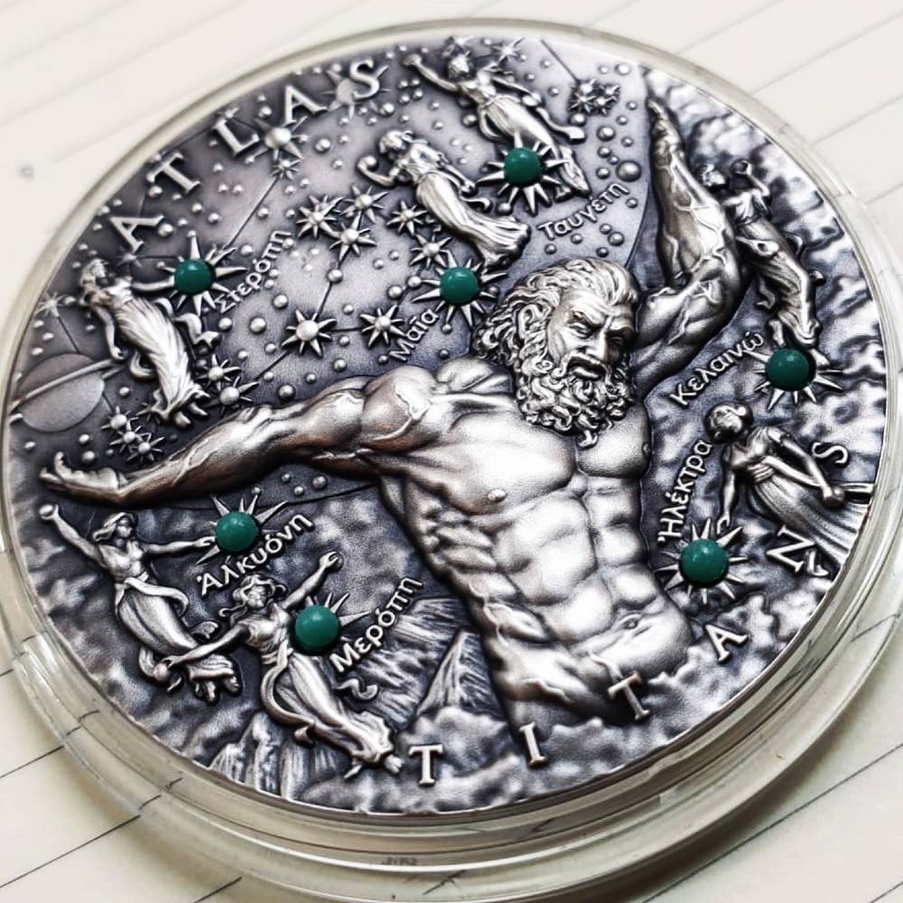 2020 Atlas Titans | 2 oz Silver Coin | Glow in Dark | Niue