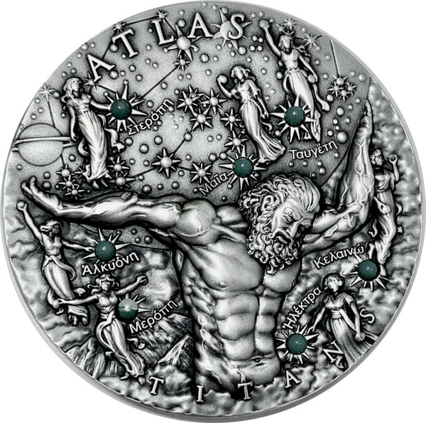 2020 Atlas Titans | 2 oz Silver Coin | Glow in Dark | Niue - Muzeum